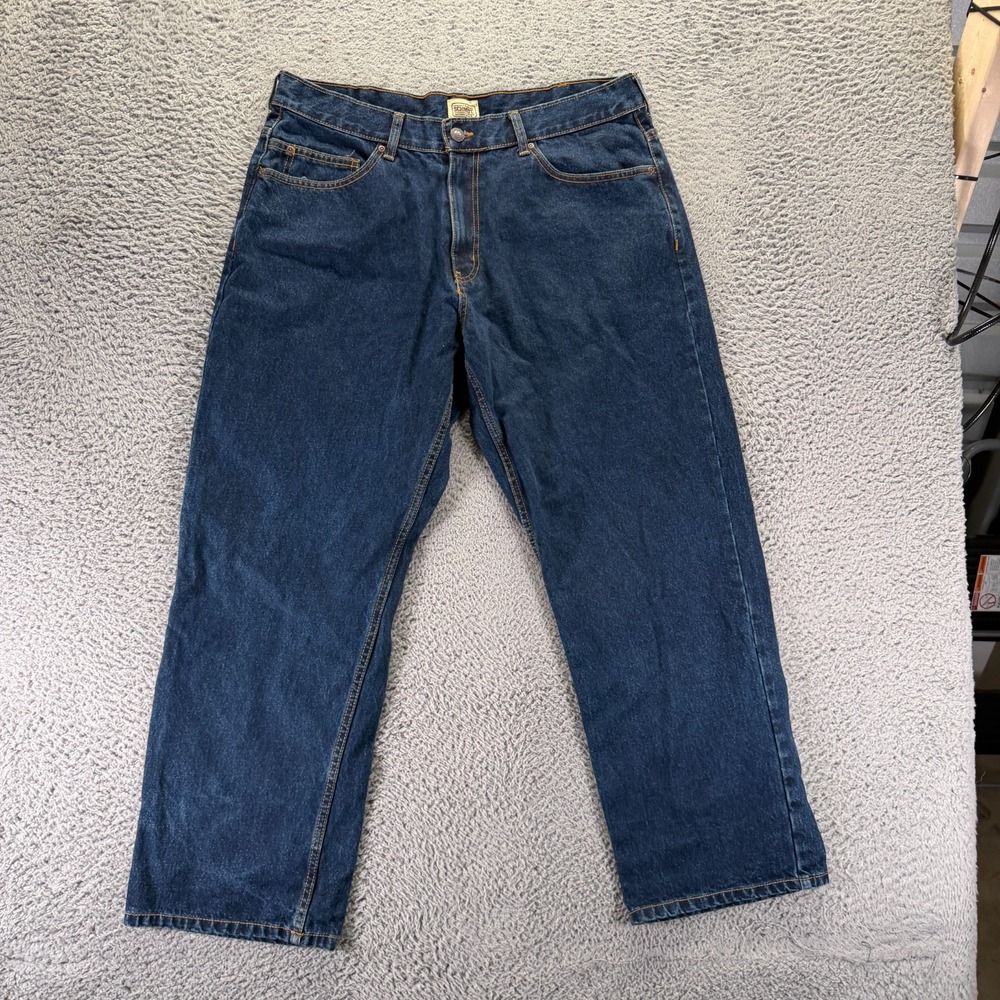 Schmidt Jeans Men's 38x30 Blue Cotton Denim Straight Utility Travel Workwear